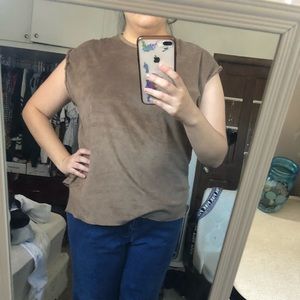 Faux suede shirt